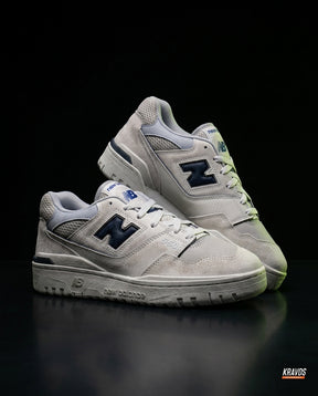 NB 550 Leather Panelled Court Trainer Mixed Grey Navy White