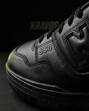 NB 550 Leather Panelled Court Trainer Black Triple Black