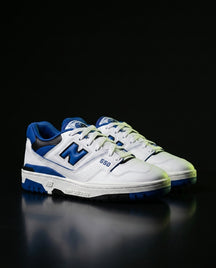 NB 550 Leather Panelled Court Trainer White 2 White Blue