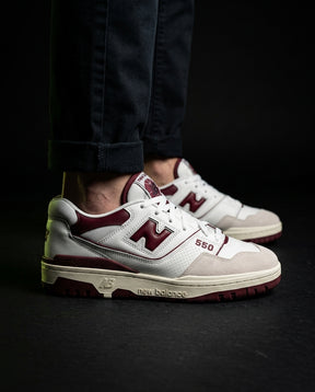 NB 550 Leather Panelled Court Trainer White 1 White Burgundy