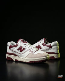 NB 550 Leather Panelled Court Trainer White 1 White Burgundy