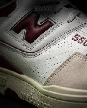 NB 550 Leather Panelled Court Trainer White 1 White Burgundy