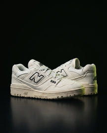 NB 550 Leather Panelled Court Trainer Cream White Cream