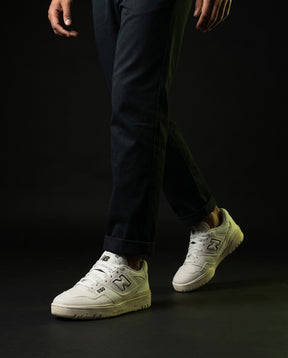 NB 550 Leather Panelled Court Trainer Cream White Cream