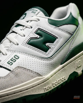 NB 550 Leather Panelled Court Trainer White 1 White Green