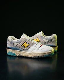 NB 550 Leather Panelled Court Trainer White 1 White Grey Yellow