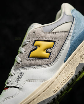 NB 550 Leather Panelled Court Trainer White 1 White Grey Yellow
