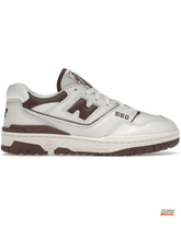NB 550 Perforated Chunky Sole Trainer White Brown #whitebrown