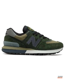 NB 574 Suede Panelled Retro Runner Olive Khaki Grey #olivekhakigrey