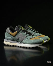 NB 574 Suede Panelled Retro Runner Sage Olive Grey