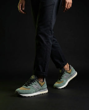 NB 574 Suede Panelled Retro Runner Sage Olive Grey