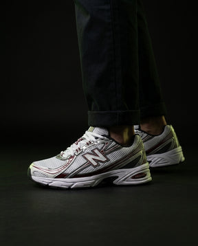 NB 740 Mesh Layered Retro Runner White Burgundy Grey