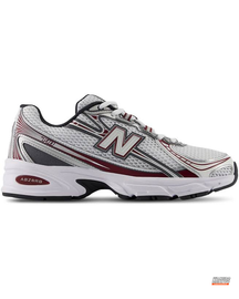 NB 740 Mesh Layered Retro Runner White Burgundy Grey #whiteburgundygrey