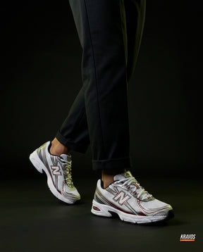 NB 740 Mesh Layered Retro Runner White Burgundy Grey