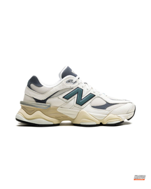 NB 9060 Leather Chunky Layered Runner White Teal Navy #whitetealnavy