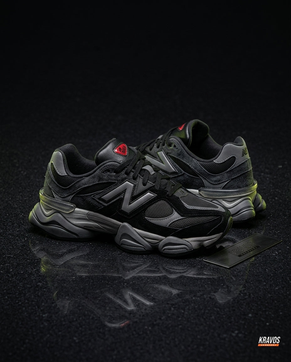 NB 9060 Suede Layered Chunky Runner Black Black Grey