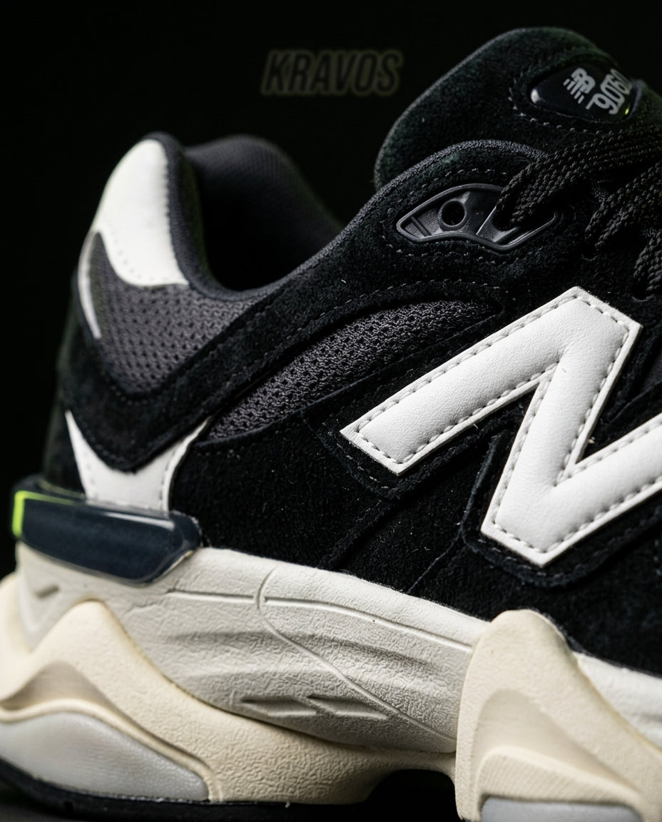 NB 9060 Suede Layered Chunky Runner Black Black White Cream