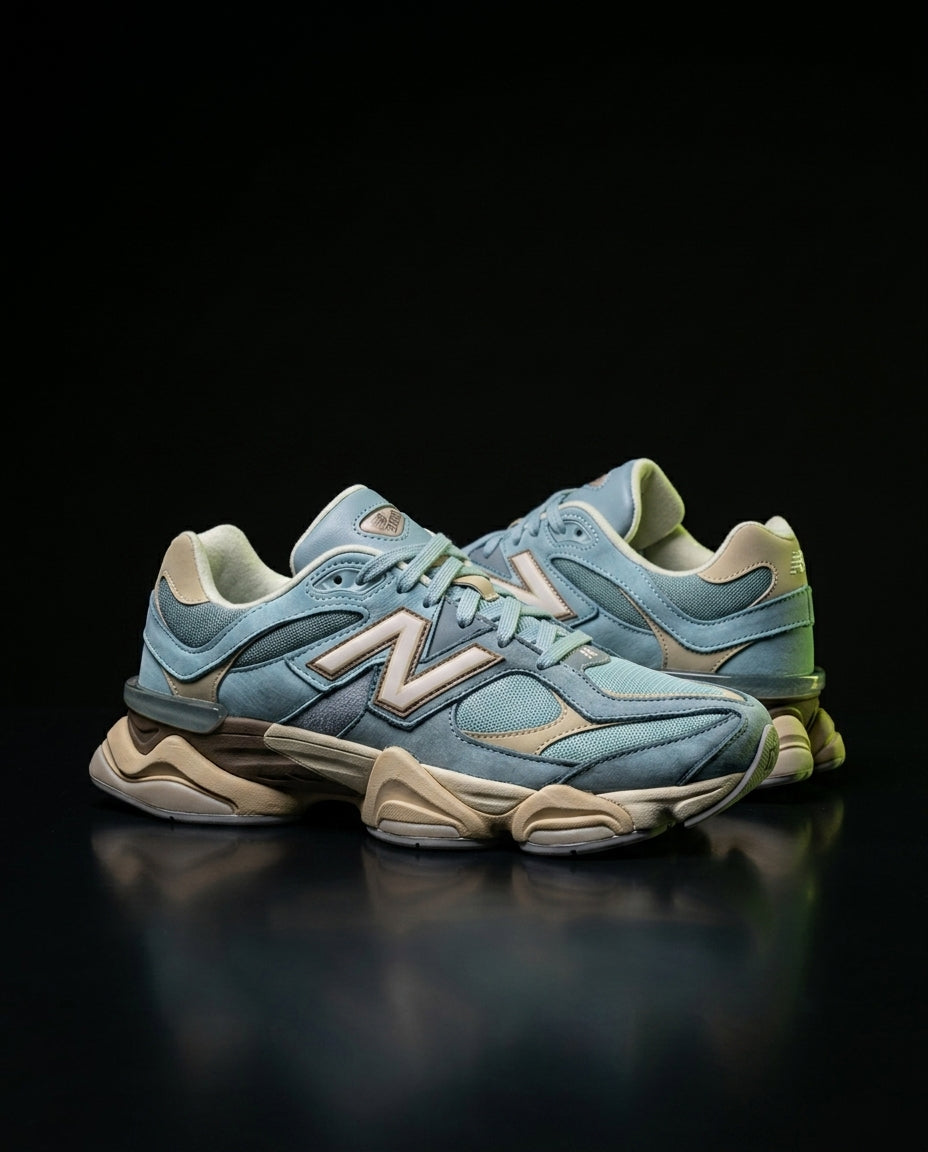 NB 9060 Suede Layered Chunky Runner Blue Blue Tan