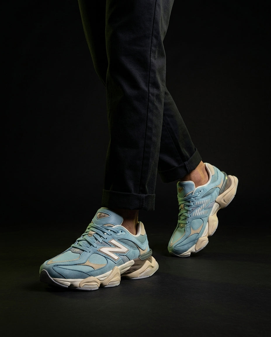 NB 9060 Suede Layered Chunky Runner Blue Blue Tan