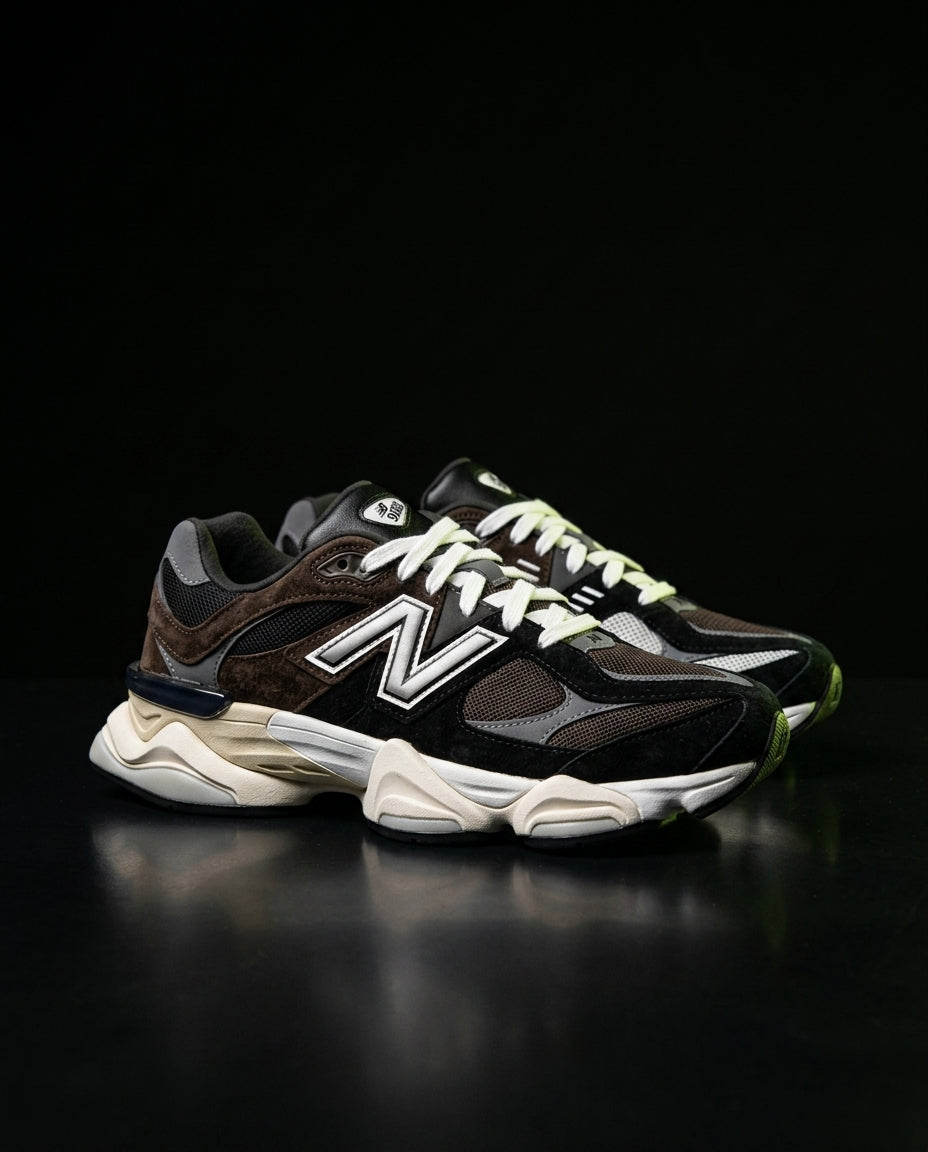 NB 9060 Suede Layered Chunky Runner Mixed 1 Brown Black Cream