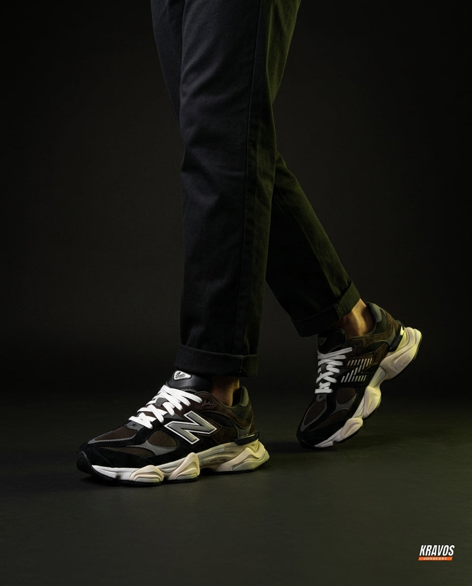 NB 9060 Suede Layered Chunky Runner Mixed 1 Brown Black Cream