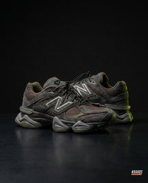 NB 9060 Suede Layered Chunky Runner Grey 1 Brown Grey Black