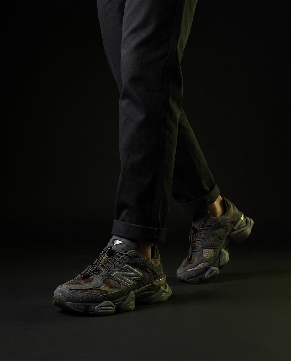 NB 9060 Suede Layered Chunky Runner Grey 1 Brown Grey Black