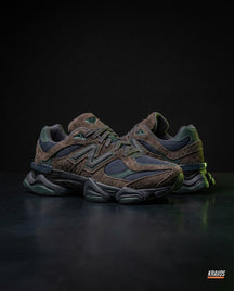 NB 9060 Suede Layered Chunky Runner Mixed 1 Brown Navy Green