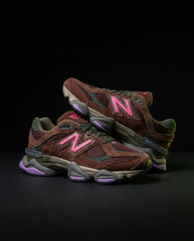NB 9060 Suede Layered Chunky Runner Brown Brown Pink Purple