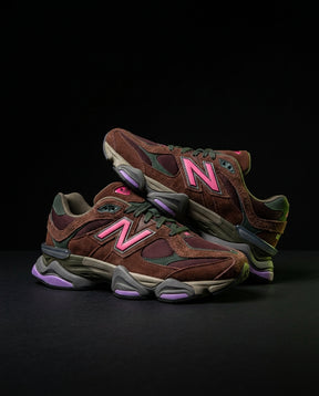 NB 9060 Suede Layered Chunky Runner Brown Brown Pink Purple