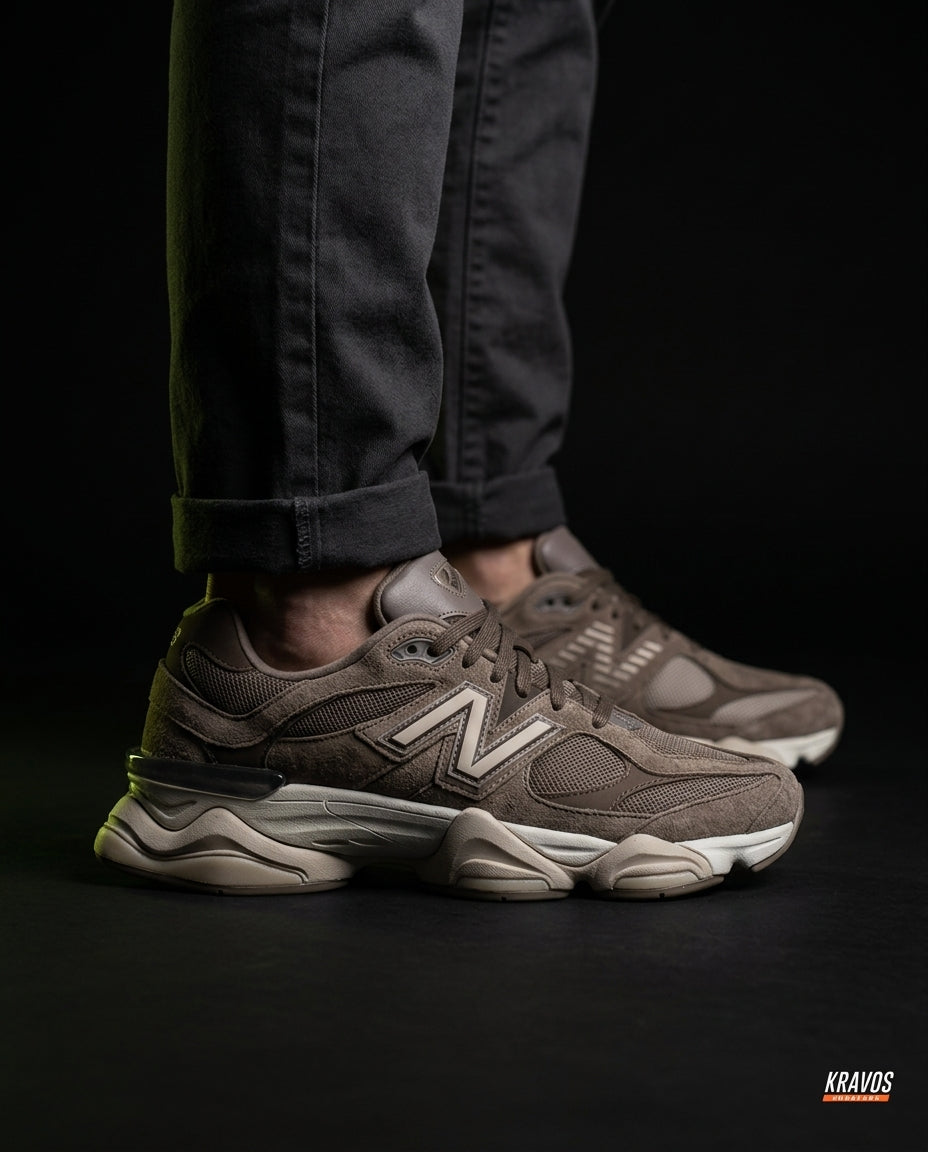 NB 9060 Suede Layered Chunky Runner Brown Brown Taupe
