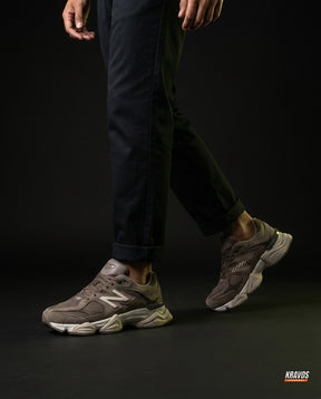 NB 9060 Suede Layered Chunky Runner Brown Brown Taupe