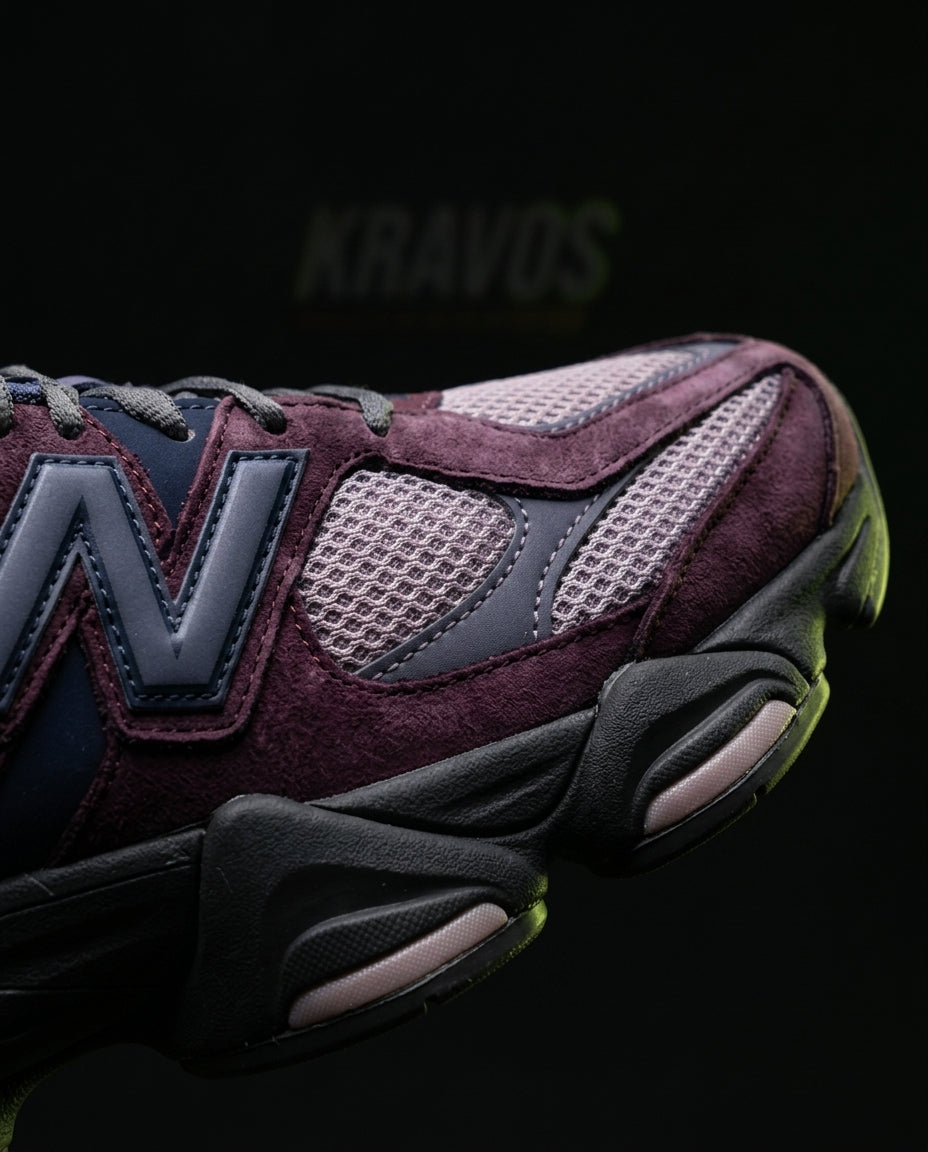 NB 9060 Suede Layered Chunky Runner Mixed 2 Burgundy Navy Grey