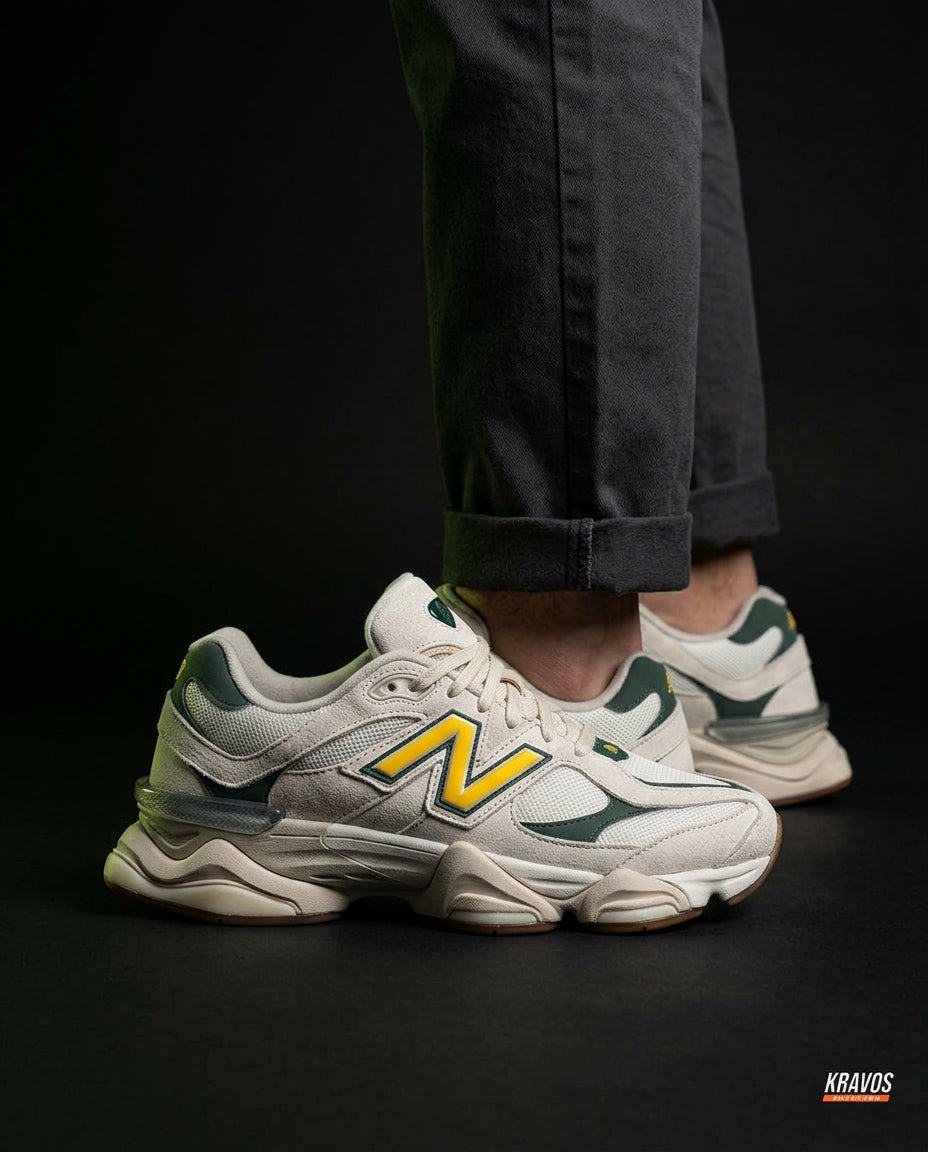 NB 9060 Suede Layered Chunky Runner Cream 2 Cream Green Yellow