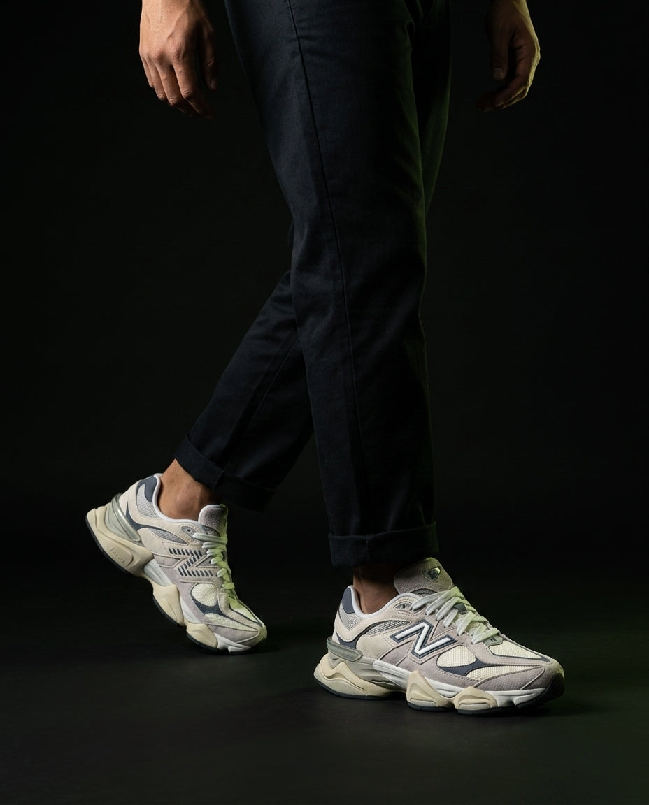 NB 9060 Suede Layered Chunky Runner Cream 1 Cream Grey Navy