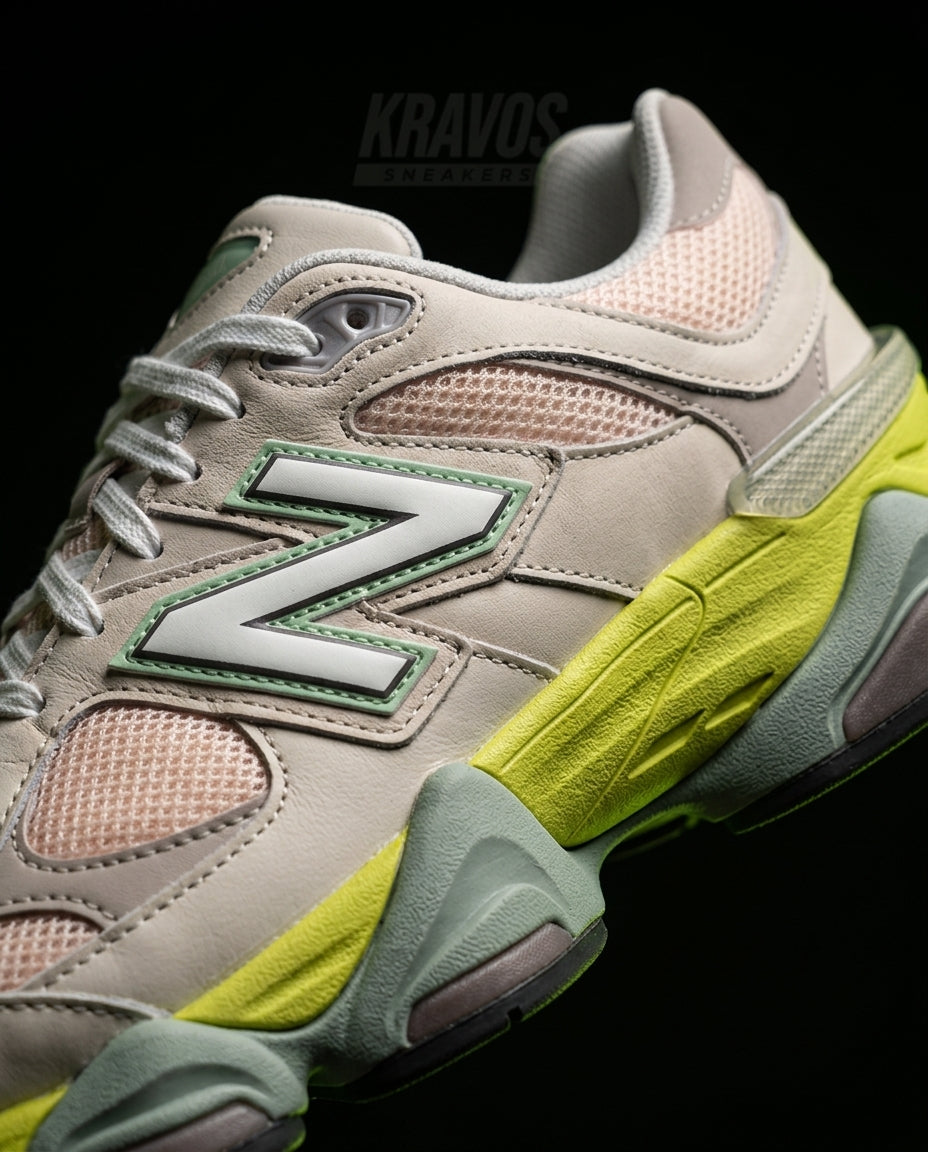 NB 9060 Suede Layered Chunky Runner Cream 1 Cream Pink Yellow