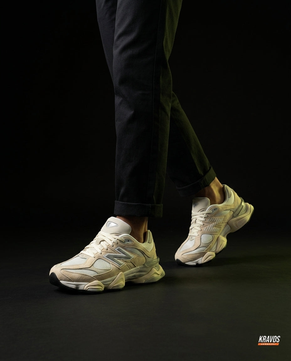 NB 9060 Suede Layered Chunky Runner Cream 1 Cream White