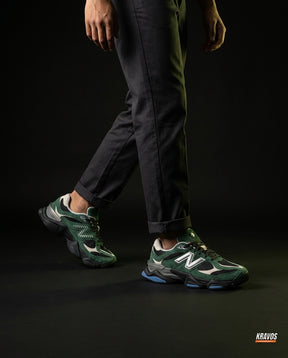 NB 9060 Suede Layered Chunky Runner Green Green Black Cream