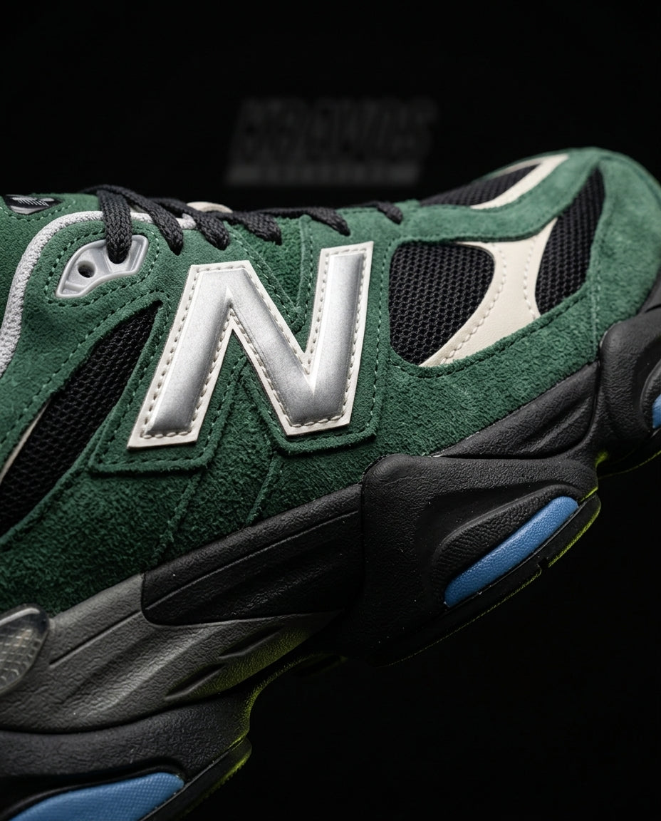 NB 9060 Suede Layered Chunky Runner Green Green Black Cream