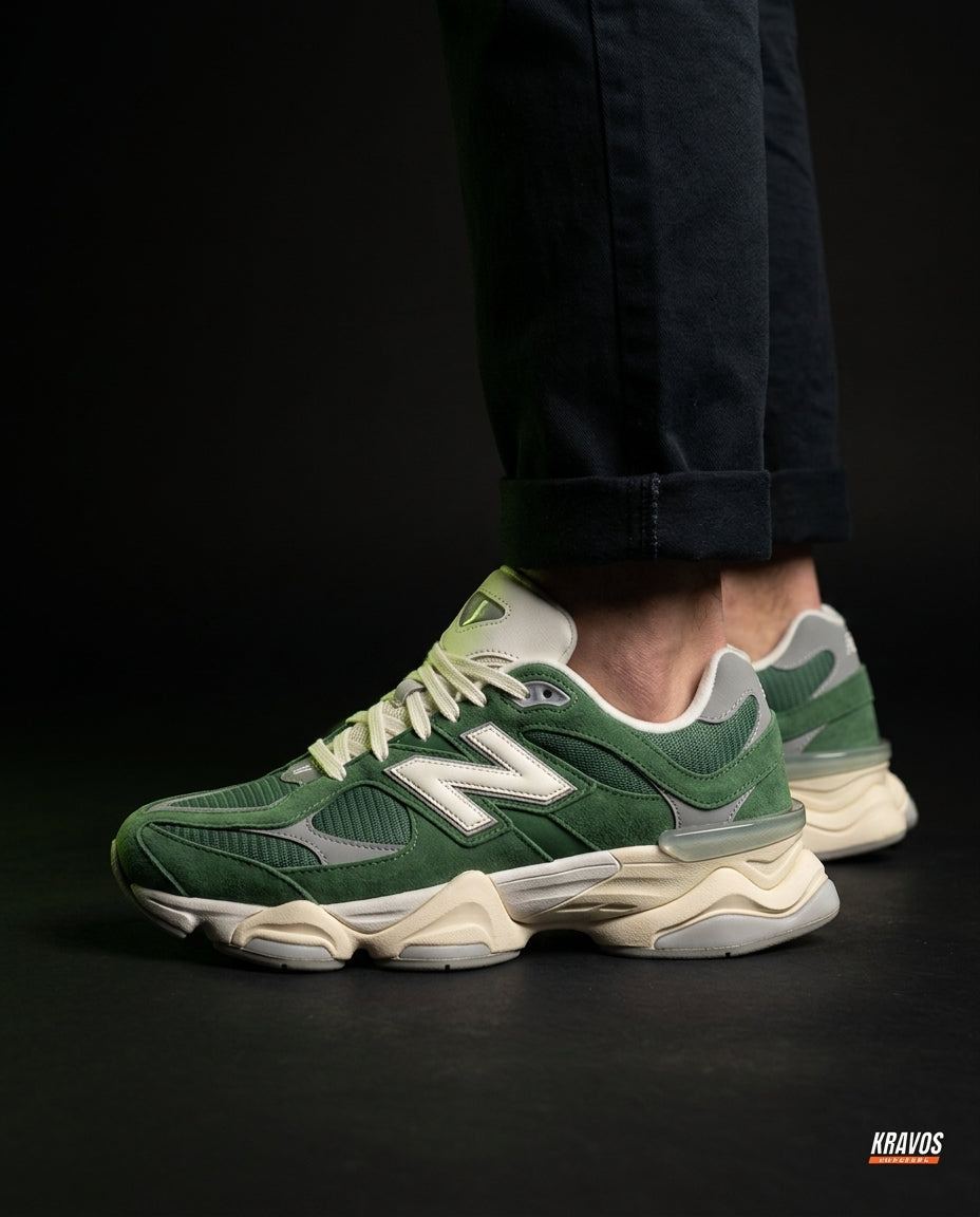 NB 9060 Suede Layered Chunky Runner Green Green Cream