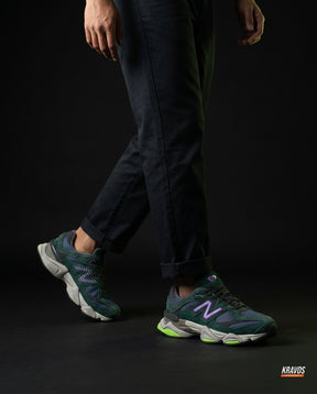 NB 9060 Suede Layered Chunky Runner Mixed 1 Green Navy Lilac
