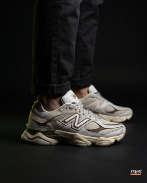 NB 9060 Suede Layered Chunky Runner Grey 1 Grey Beige Brown