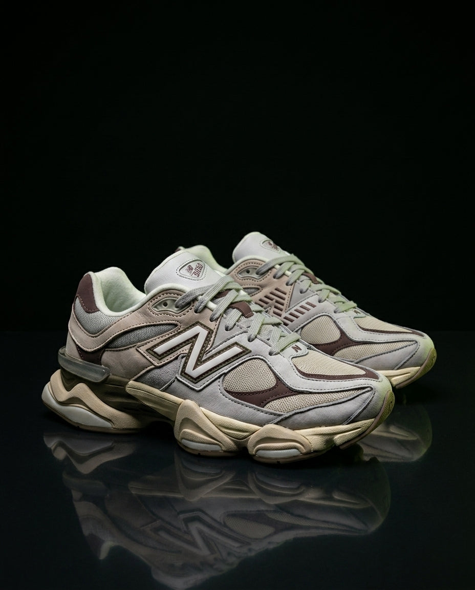 NB 9060 Suede Layered Chunky Runner Grey 1 Grey Beige Brown