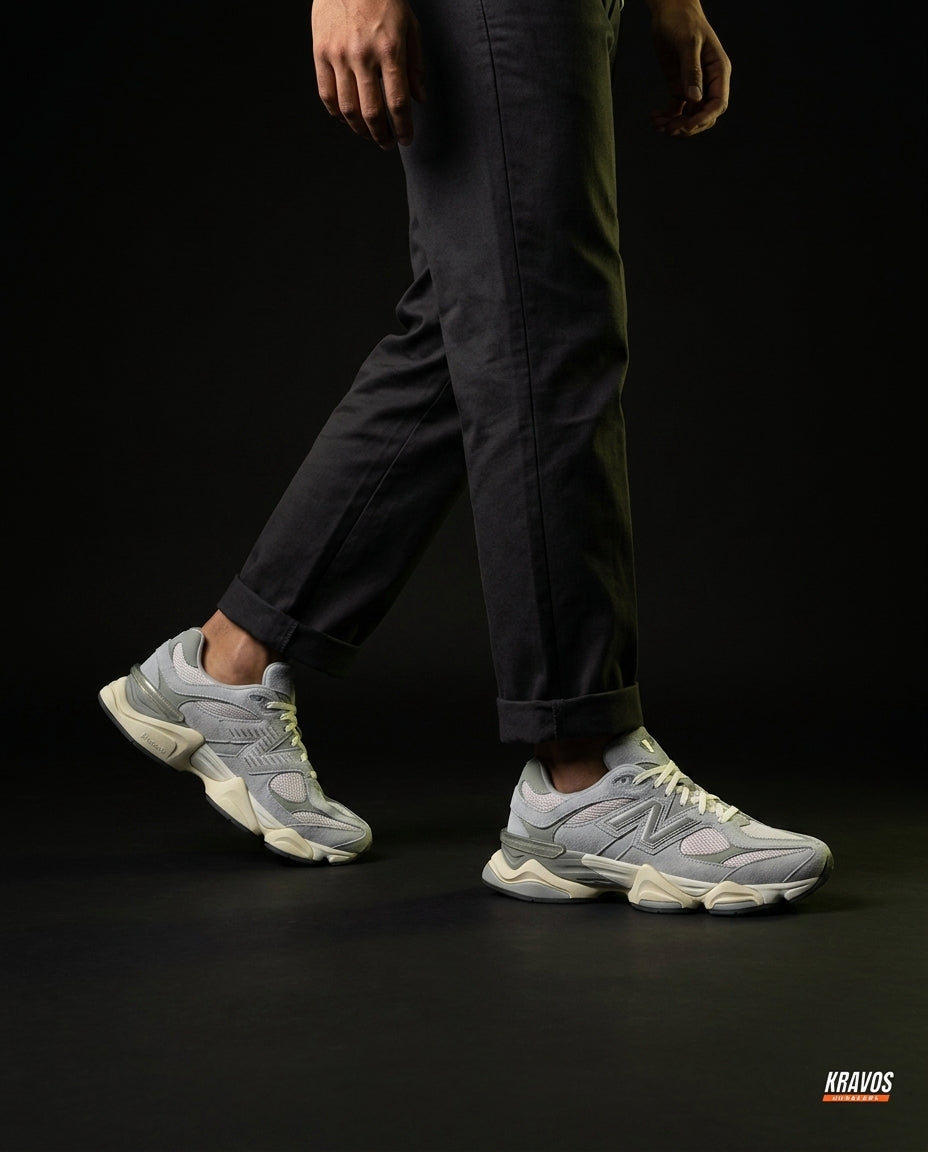 NB 9060 Suede Layered Chunky Runner Grey 1 Grey Cream
