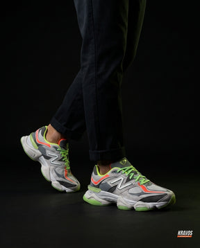NB 9060 Suede Layered Chunky Runner Grey 1 Grey Green Orange