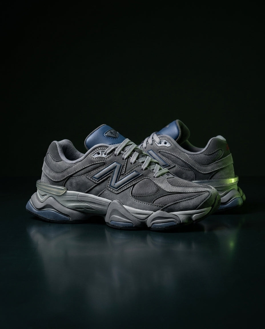 NB 9060 Suede Layered Chunky Runner Grey 1 Grey Navy