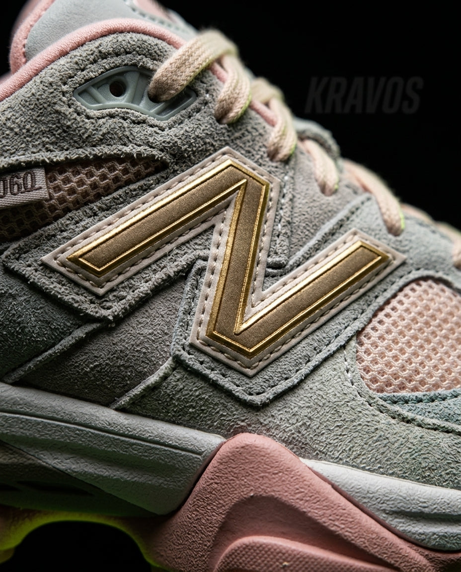 NB 9060 Suede Layered Chunky Runner Grey 1 Grey Pink Cream
