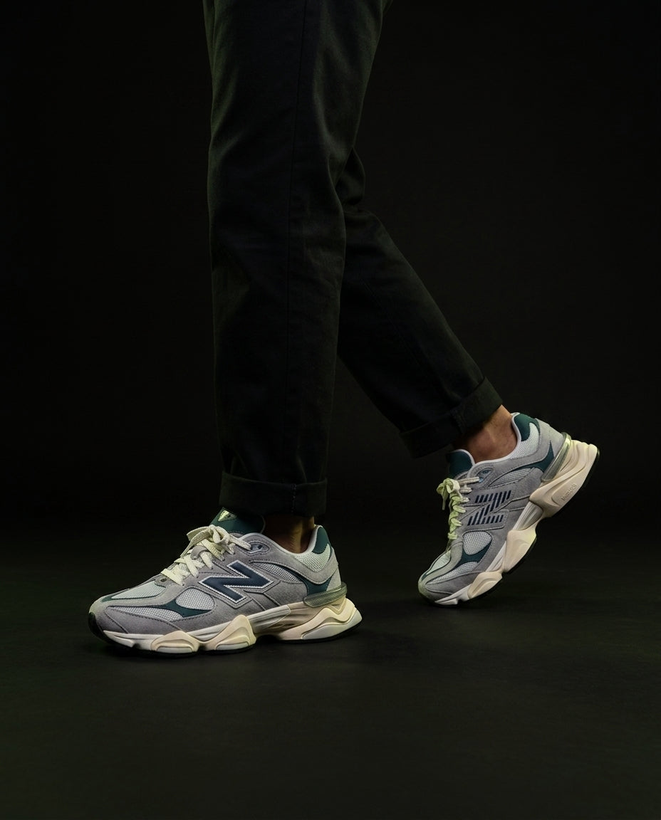 NB 9060 Suede Layered Chunky Runner Grey 1 Grey Teal Navy
