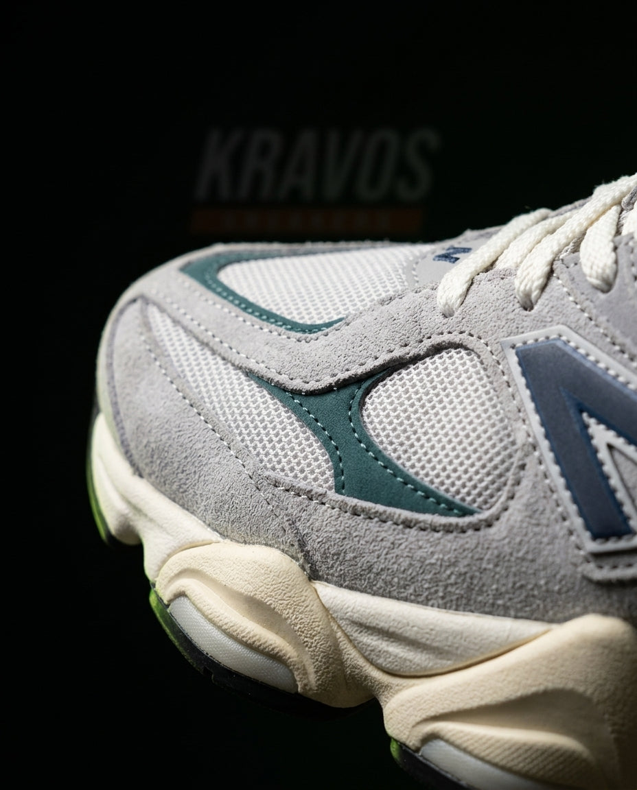 NB 9060 Suede Layered Chunky Runner Grey 1 Grey Teal Navy