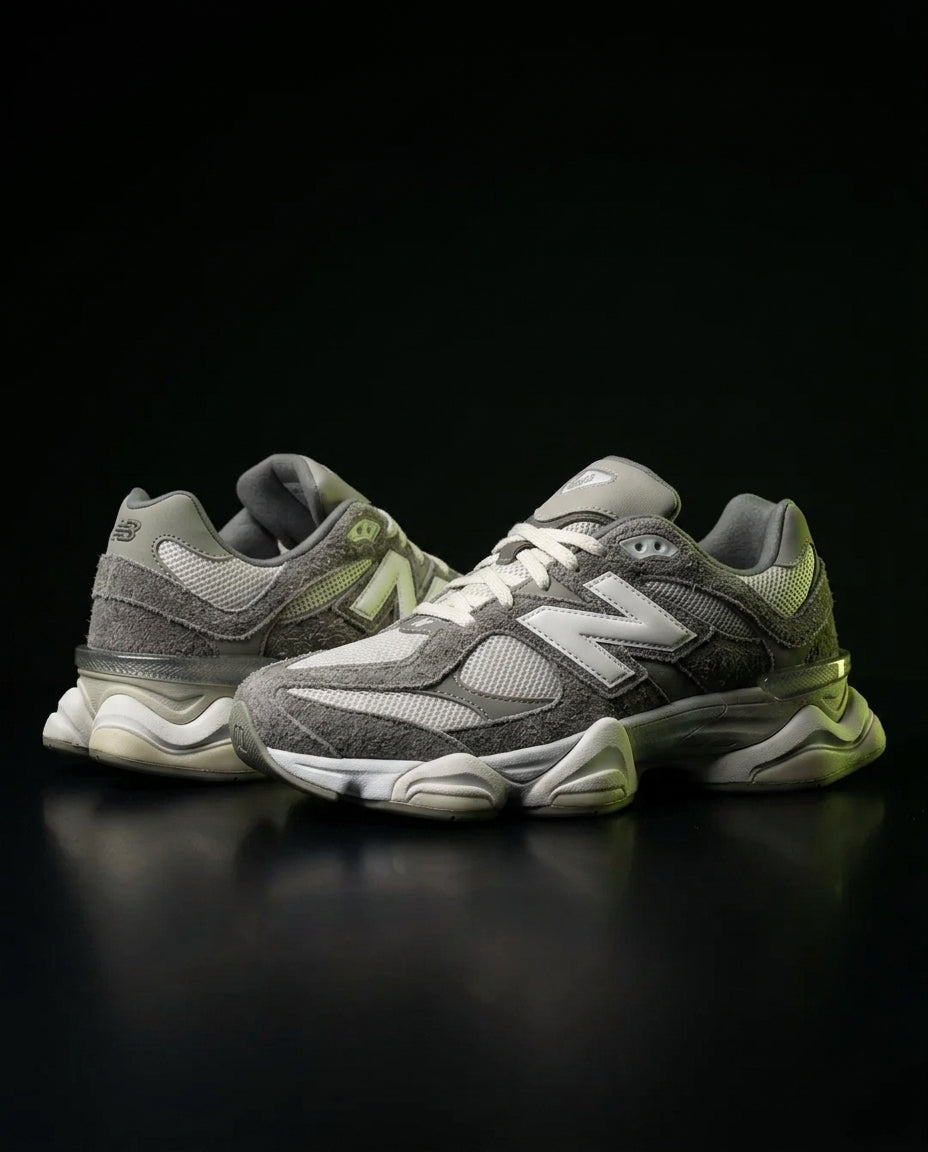 NB 9060 Suede Layered Chunky Runner Grey 1 Grey White